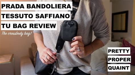 prada bandoliera tejido saffiano review.